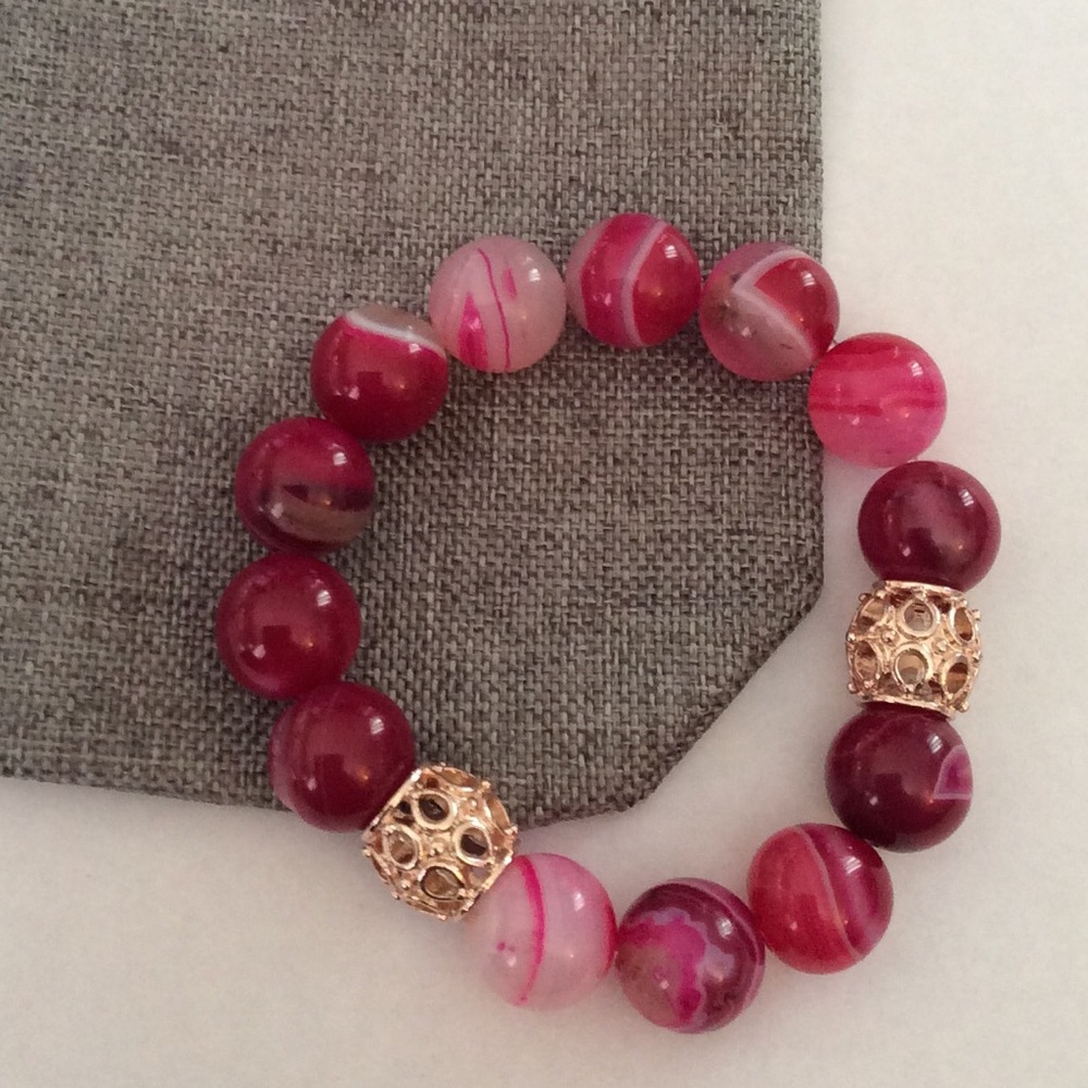 Pink Bead Stretch Bracelet NEW